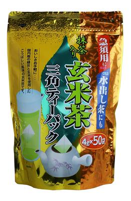 Juroen Brown Rice Tea with Matcha, Triangular Tea Bags, 50 Tea Bags X 3 Tea Bags
