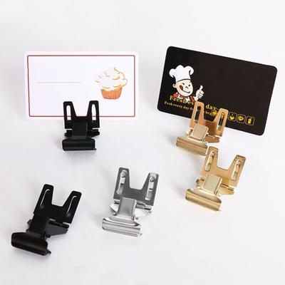10 Piezas Soporte para Etiqueta de Precio Plegable Estable Fijación Electrochapado Promociones Tienda Minorista Clip para Etiqueta para Pastelería