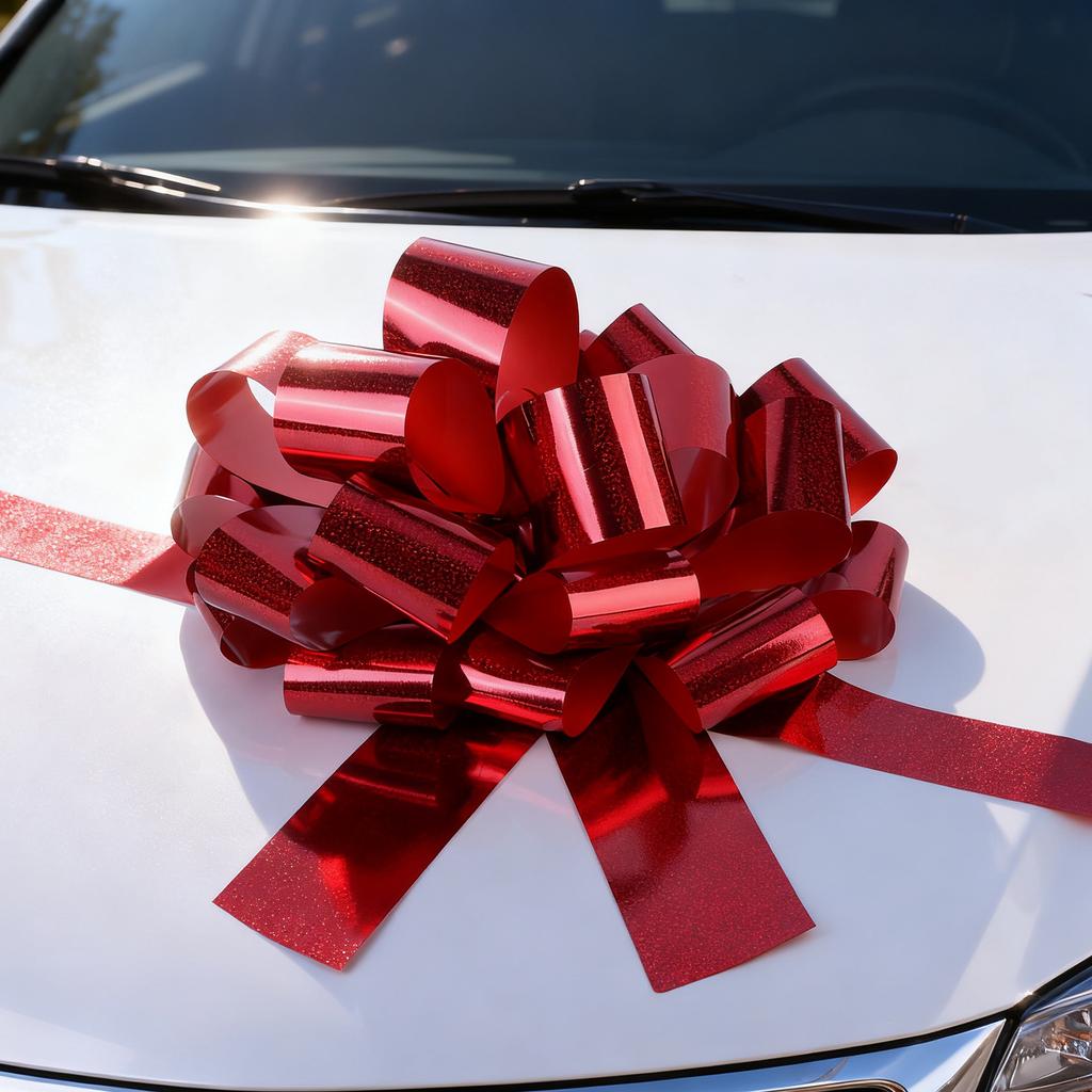 18Inch Cars Ribbon Pull Bows Multi-Purpose Gift Decoration Bowknot Wear Resist Gift Wrapping Pull String Bow for DIY Craft