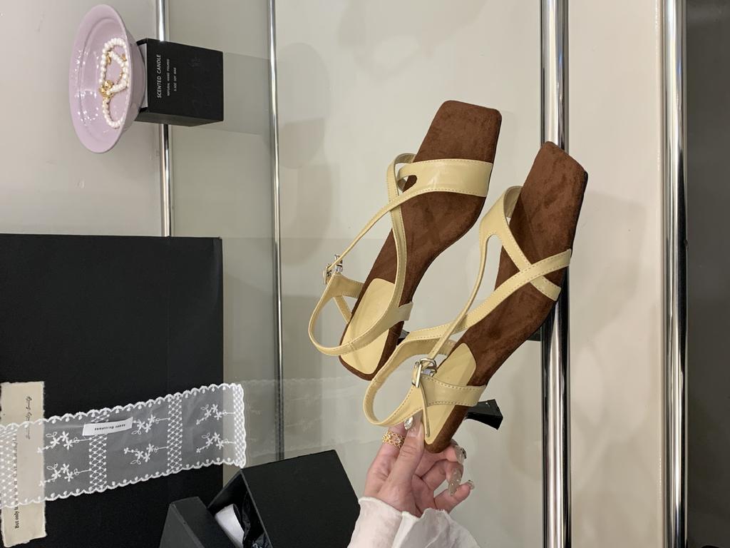 Hot Selling Cat Heels 2025 Sandals Female Shoe Flip Flops Platform New High Summer Corrective Low Stiletto Scandals Back Strap