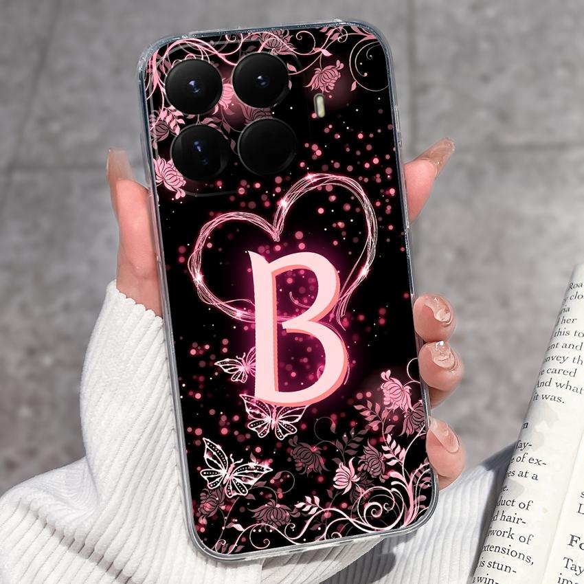 Für Xiaomi 15T 14T 12T 15 14 13 12 Pro 12X 12S 5G Wunderschöne Schmetterlingsbuchstaben Handyhüllen Transparentes Silikon Rutschfeste Rückseitenabdeckungen Für Xiaomi Hülle