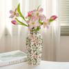Octagonal Pastoral Ceramic Vase Blue and White Porcelain Hand-painted High-end Living Room Entrance Flower Arrangement Water