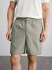 240G Men's Straight Wide Leg Cotton Shorts - Elastic Waist, Mid-Length, Summer Comfort, Versatile and Casual