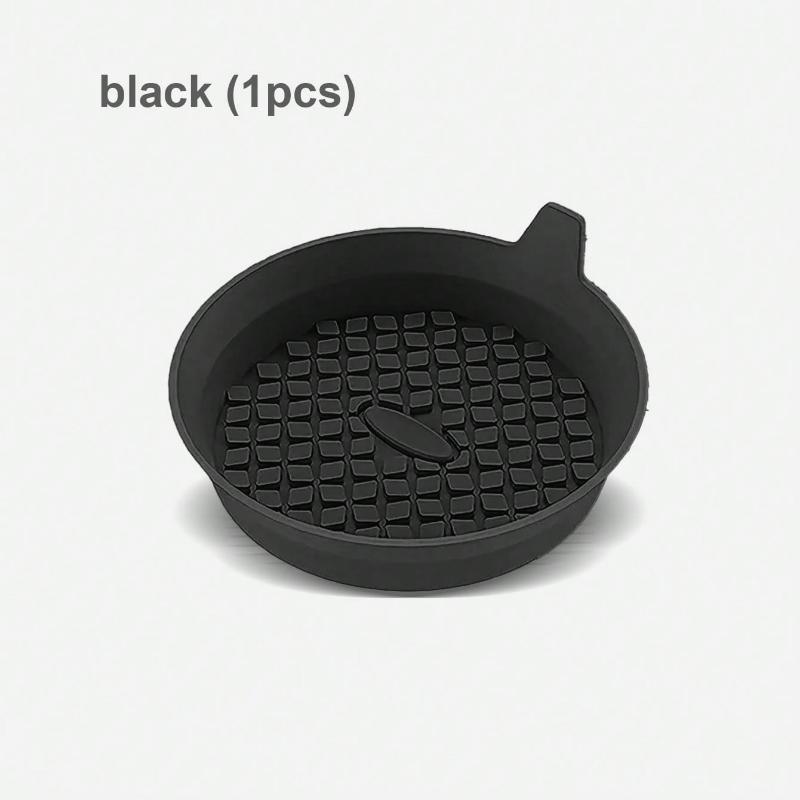 1pcs Car Cup Holder Coasters, Shiny Cup Holder Insert Coasters, Universal Anti-Slip Car Cup Holder Decorative Silicone Coasters, Car Interior Pad чёрный