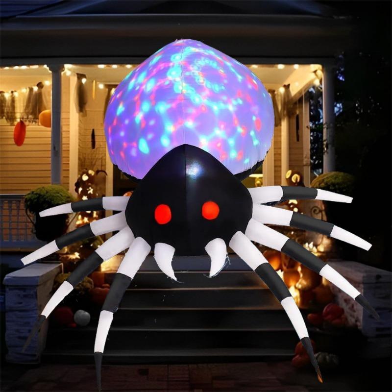 Inflatable Toy Scary Spider Halloween Inflatable Model Luminous Inflatable Model Halloween Atmosphere Decoration Model