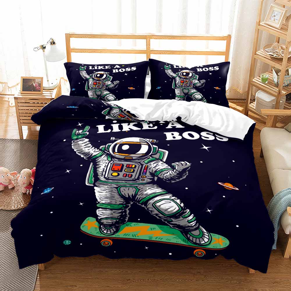Comforter 3D Fashion Astronaut With For Children Kids Bed Decor Queen King Size Space Universe Theme