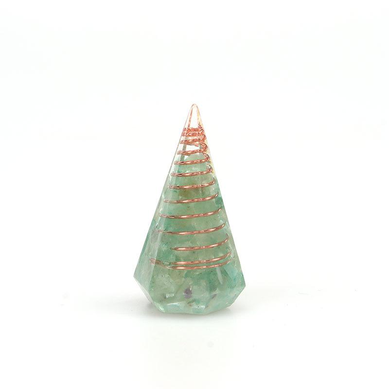 Hexagonal Seven-Color Crystal Stone Resin Pendulum Yoga Ornament