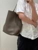 Korean Style Women's Genuine Leather Bucket Bag – Large Capacity Cowhide Shoulder Tote