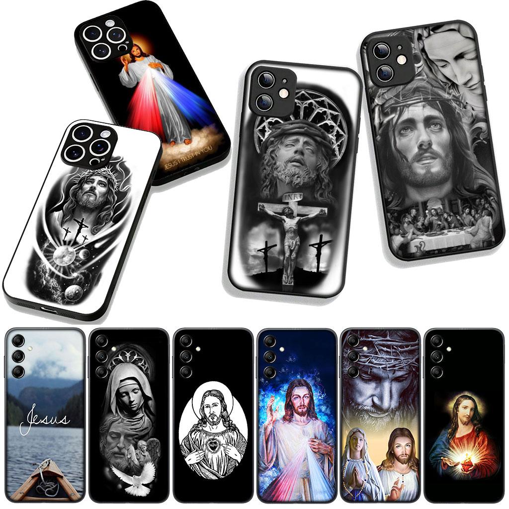for Samsung Galaxy A25 A37 A57 A12 A14 A41 A50 A51 A70 A71 A72 A21S A04 M15 Note 20 9 8 10 Case Jesus Judah Virgen de Guadalupe