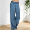 Women Pants High-Waisted Elastic Waistband Loose Fit Wide Leg Trousers Soft Breathable Fabric Casual Yoga Travel Pants Daily Wear