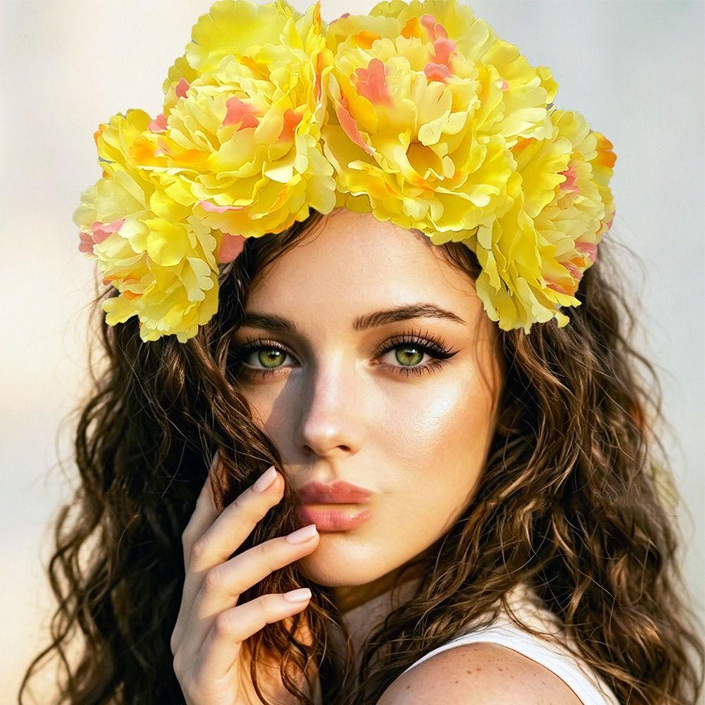Rose Headpiece Artificial Flower Crown Gorgeous Design Bohemian Hair Accessories Wedding