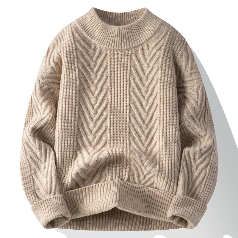 Solid Color Autumn and Winter Men's Thick Loose Sweater Fashion Sweater Sweater Fashion Top