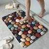 Pebble Pattern Kitchen Rug Waterproof Non-Slip Rugs Set Runner Rug Bedside Rug Absorbent Carpet for Kitchen