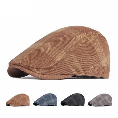 Frühling Herbst Baskenmütze Herren Britische Vintage Cord Flache Kappen Newsboy Caps für Männer Gatsby Maler Hüte Gorro Hombre Boina