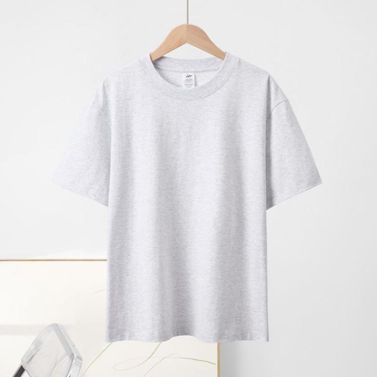 

Solid Color Loose Fit T-shirt Pure Cotton Round Neck Short Sleeve Versatile Top Basic Wardrobe Essential Casual Shirt 4XL