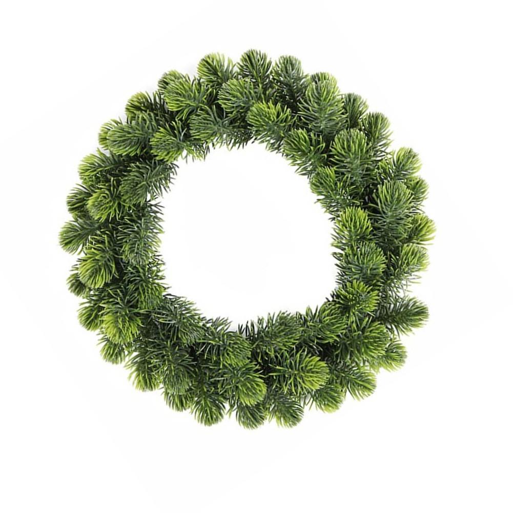 Green Round Artificial Wreath for Door Window Wall Fireplace Display