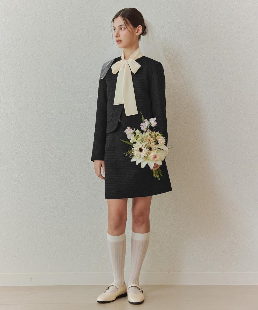 ZEROSTREET [4 Colors] Creamy Tweed Skirt