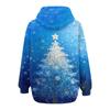 Ladies Fashion Casual Christmas Print Sweatshirt  Winter Long Sleeve Cardigan Jacket With Pocket Zipper Hoodie Jacket