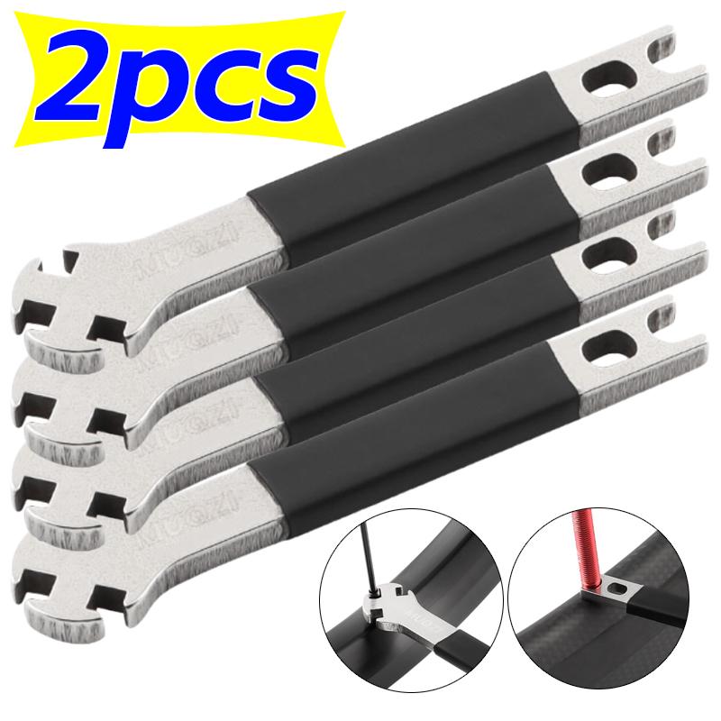 1/2pcsMulti-function Spoke Wrench with Silicone Sleeve Wheel Tension Adjustment Repair Tool Stainless Steel Bicycle Spoke Wrench