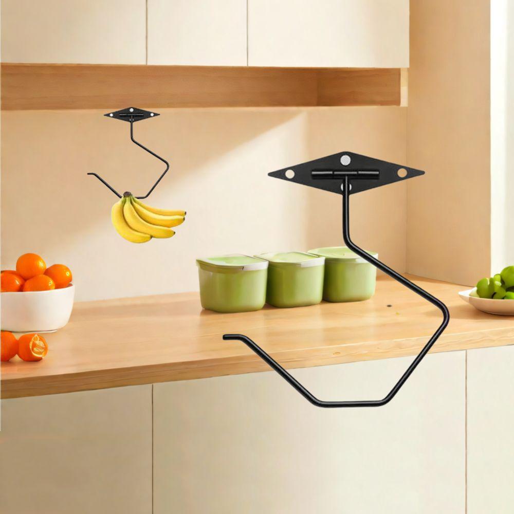 2Pcs Space Saving Foldable Banana Holder Strong Load-bearing Utensil Storage Hook  Living Room