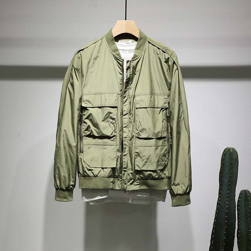 

2021 весенне-осенняя тонкая летная куртка, мужская трендовая красивая рабочая куртка с бейсбольным воротником M
