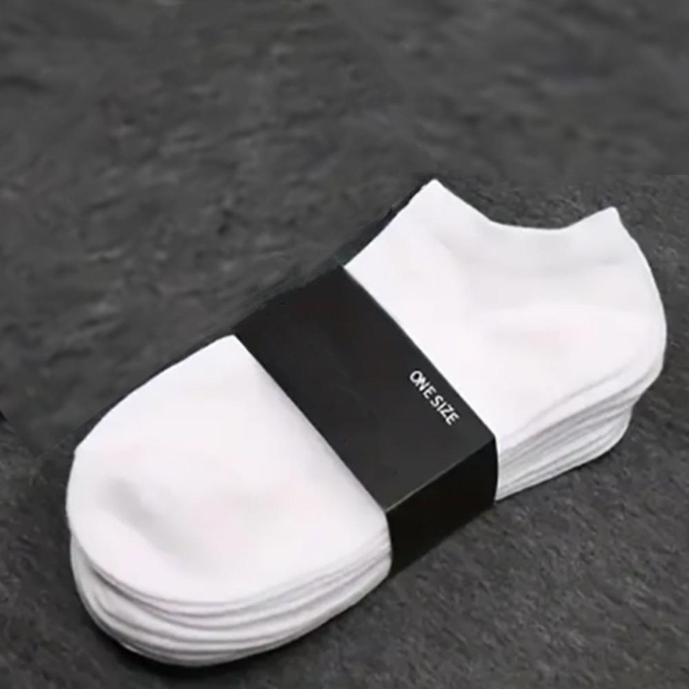 5Pairs Solid Color Boat Socks Casual Hosiery New Low Cut Ankle Socks  for Men Women