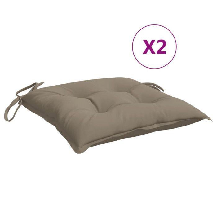 VidaXL Lot de 2 Coussins de Palette, Galette de Siège Imperméable, Coussin de Jardin, Décoration d'Extérieur Terrasse, Taupe 361531