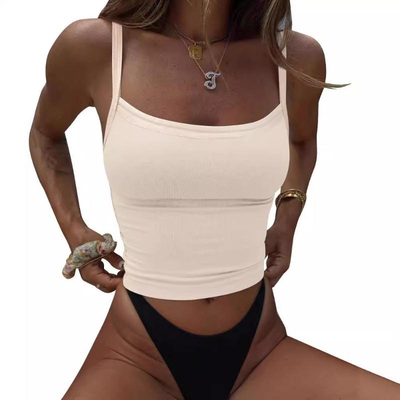 Women Sexy Slim Fit Cropped Single Strap Y2k Casual Camisole Top