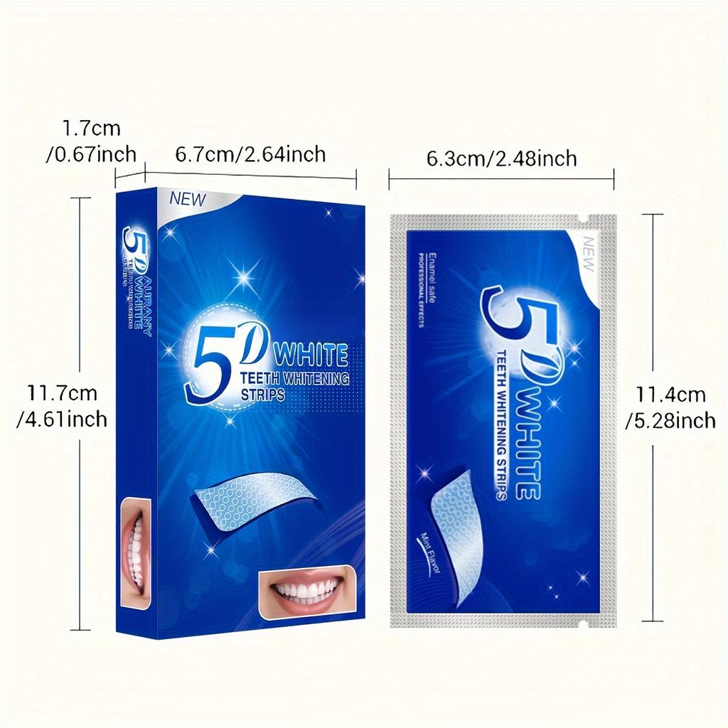 Teeth Whitening Strips - Effective Home & Travel Tooth Bleaching for Brighter Smile