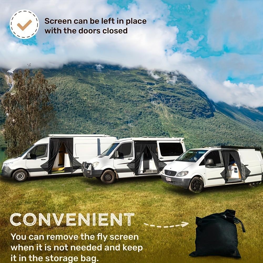 Outdoor Camping RV Anti-Mosquito Mesh Door Curtain with Magnetic Closure