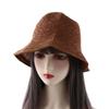 Korean Simple Linen Sun Protection Hollow Knitted Hat For Women Female Hats Bucket Hat Korean Style Caps Sun Hat