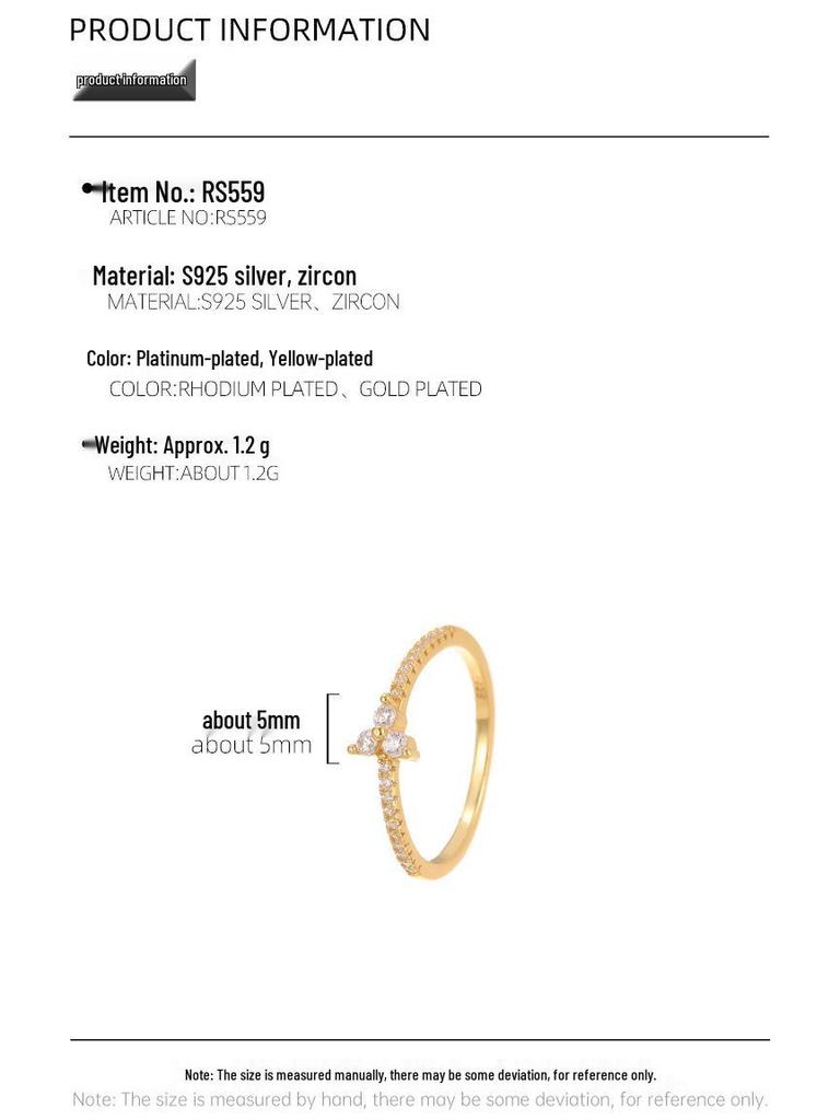 Banyan Tree S925 Silver Diamond Korean Ring - Women's Simple, Versatile Index Finger Jewelry