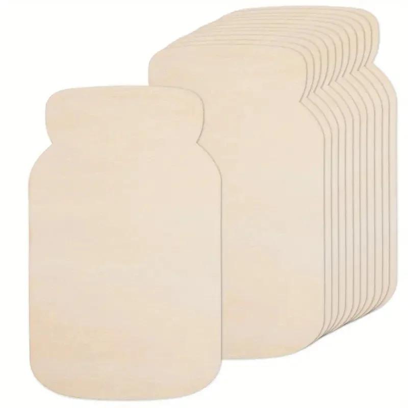

10Pcs Mason Jar Shape Cut Blank Wood Craft Wooden Crafts Cut Blank Wood DlY Craft Painting Home Party Decoration