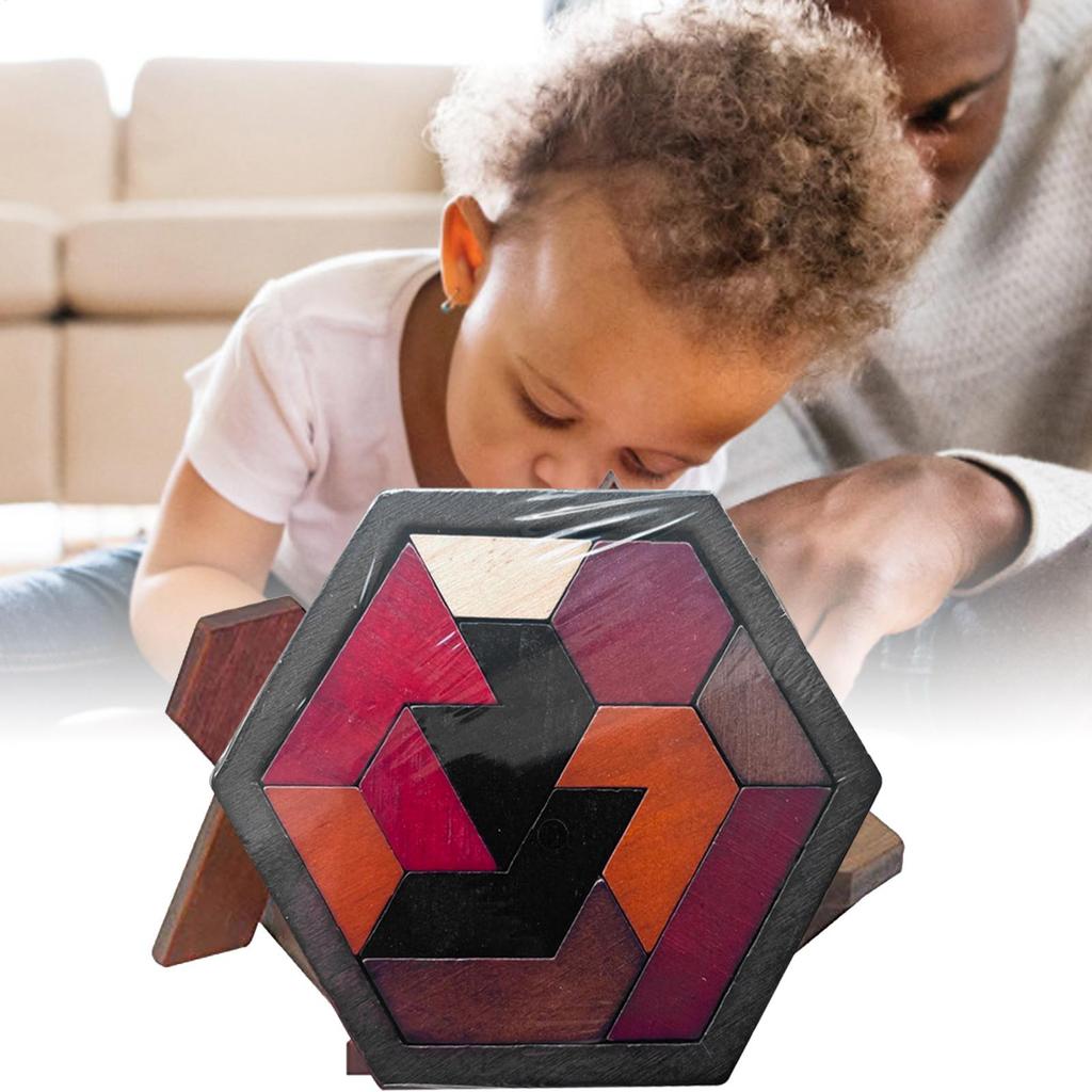 Funny Wooden Puzzle Brain Teaser Puzzles Set Geometric Block Logic IQS STEM Montessori Toy For Kid Adult Intelligence Challenges