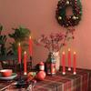 Red Conical Flameless Candle, 3D Flame Decorative Candle Lamp LED Electronic Candle Lamp 6 Piece Set