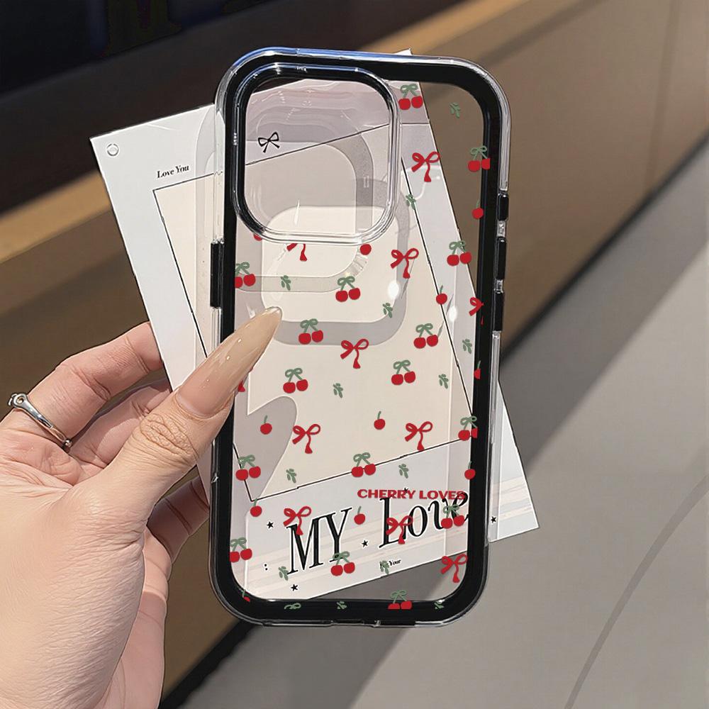 Kirsch-Handyhülle Für Für Iphone 17 Pro Hülle Für Iphone 16 13 11 1 14 12 Pro Max 17 Air 2 in 1 Bonbonfarbe Weiche Klare Stoßfeste Abdeckung