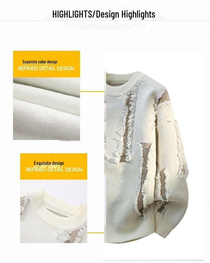 Suéter de punto suelto para hombre - Nuevo Otoño/Invierno 2025 Estilo de cuello redondo