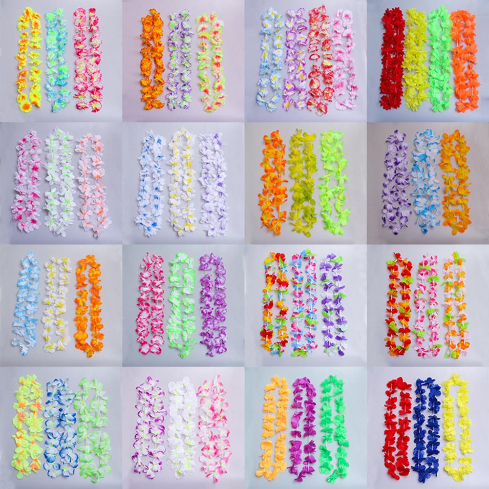 50 Pcs/100 Pcs  Wreath Set Garland Artificial Necklace  Flowers Leis Party Supplies Hanging Pendant Decoration
