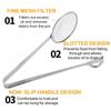 Stainless Steel Multifunctional Mesh Strainer Spoon Clip Oil Filter Colander Heat Resistant Kitchen Utensil Fried Food Salad BBQ Serving Long Handle