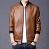 8XL Men's Large Size Leather Jacket Men's Autumn Stand-Up Collar Leather Jacket Men's Trendy Leather Jacket Men's Fat Guy