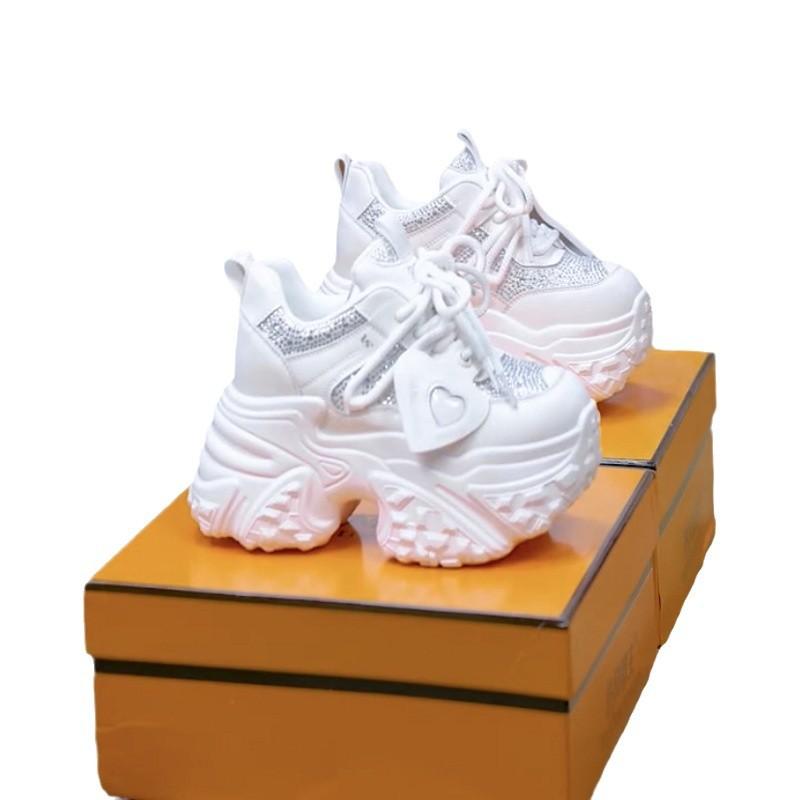 Small Rhinestone Breathable Thick-soled Dad Shoes Women's Autumn New Versatile Height-increasing Casual Sports Shoes