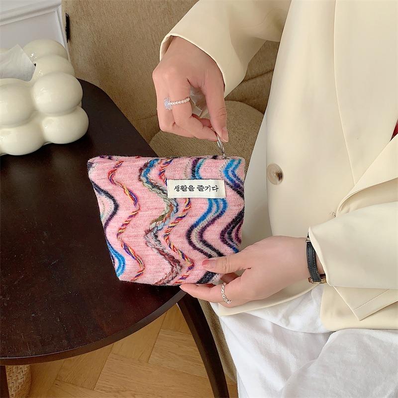 

3 New Heavy Industry Embroidered Underarm Bag Thick Rainbow Striped Canvas Bag Large Capacity Women s Tote Bag