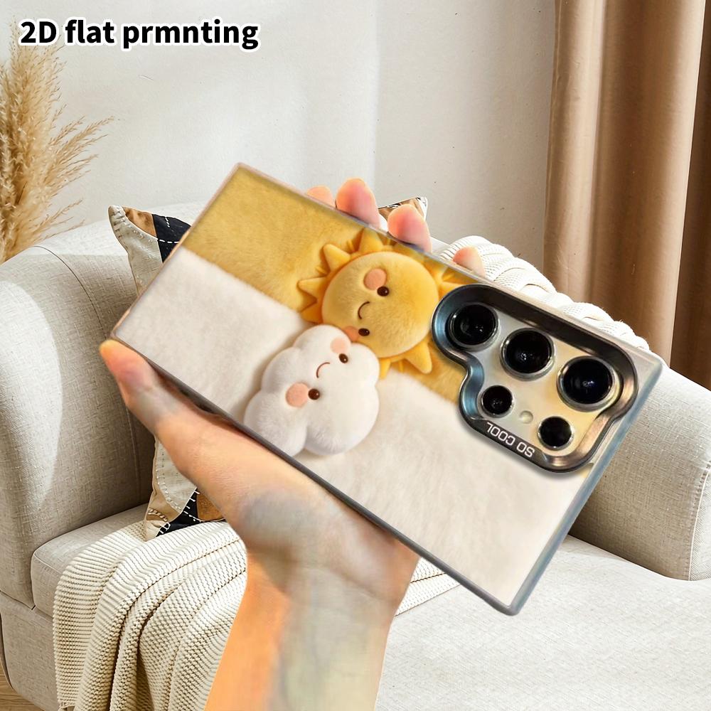 Phone Case: 2D Flat Samsung Galaxy A34 A35 M05 M06 S20 S22 S21 FE Plus 5G Protective Case, Couples Style, Sun and Clouds, Christmas and Halloween Gift