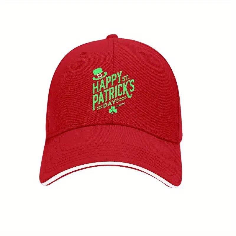St Patricks Day Green Hat Print Baseball Cap Adjustable Polyester Casual Adult Headwear One Size