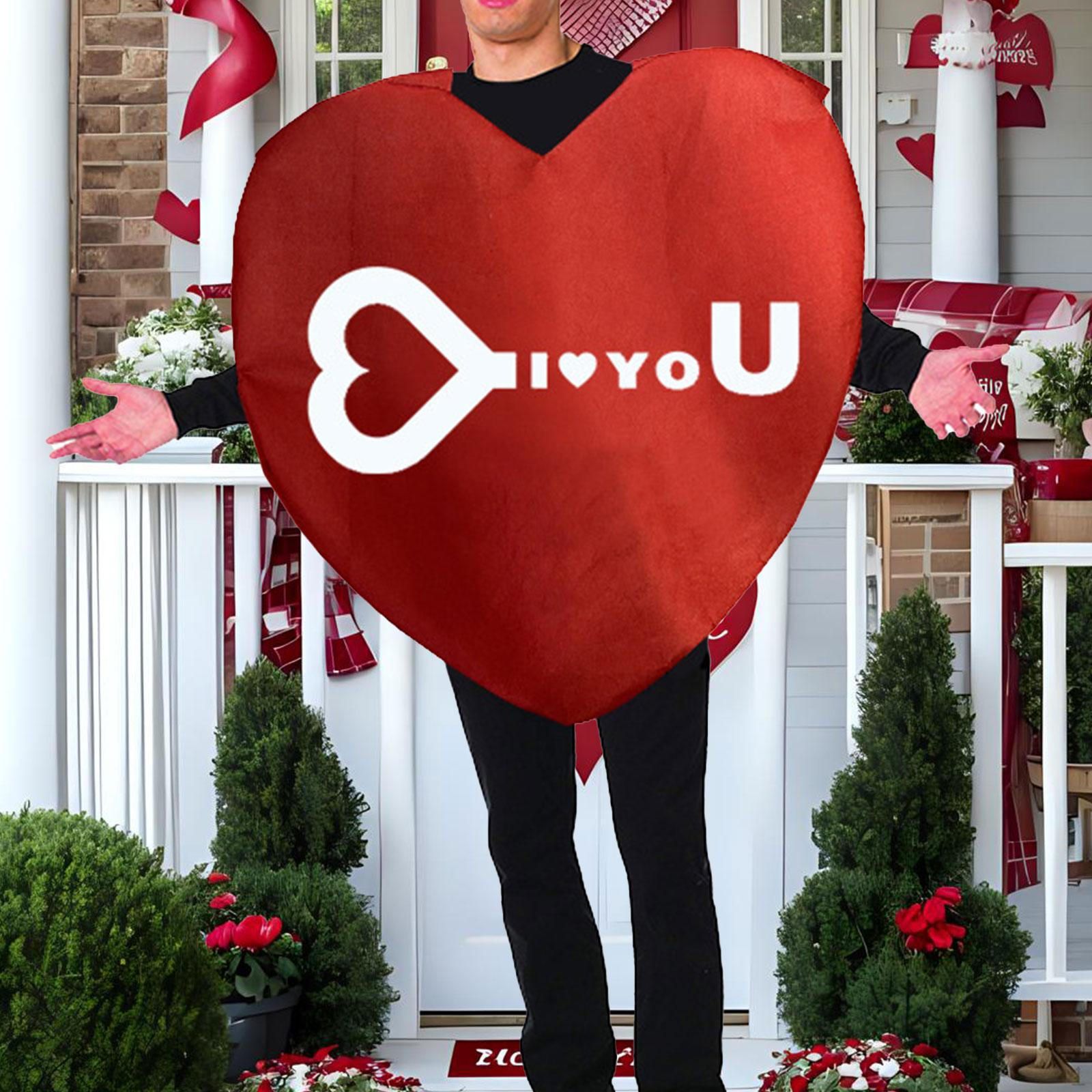 

Heart Costume for Valentines Day Adults Tops Display Red Love Gift Clothing Valentine Day s Clothes Style C