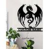 1 Pc Custom Flaming Dragon Metal Wall Art, Personalized Sign for Patio Farmhouse Decor, Weatherproof Rustproof Gift