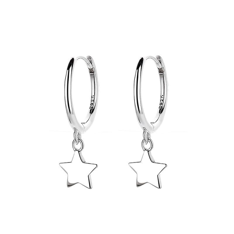 Plain Circle Simple And Generous Earrings Women'S Niche Design Sense Men'S Cross Love Ear Buckle Earrings Men