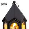 Flickering Candle Lights Halloween Pumpkin Lantern, Gothic House Shape LED Light Safe Night Lamps for Children Party, Spooky Table Centerpieces, Home