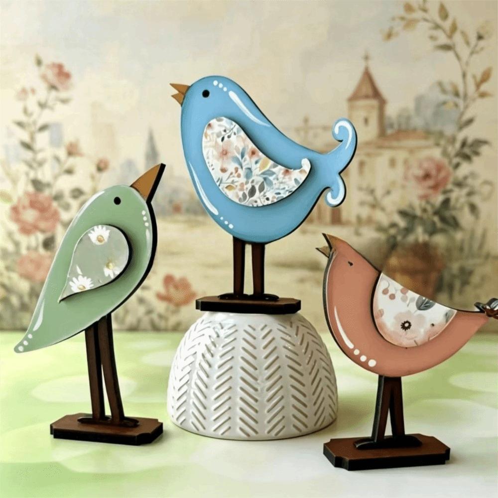 3pcs Sculptures Seabird Ornaments Nordic Style Seagull Figurine Desktop Ornaments Home Decor