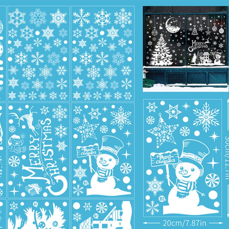 2023 Christmas Window Stickers, Double Sided Display Windows, Holiday Decorative Wall Stickers, Electrostatic Wall Stickers